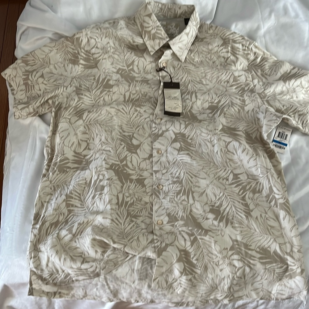 Tasso Elba Island Men’s Hawaiian Print Short sleeve Shirt XL